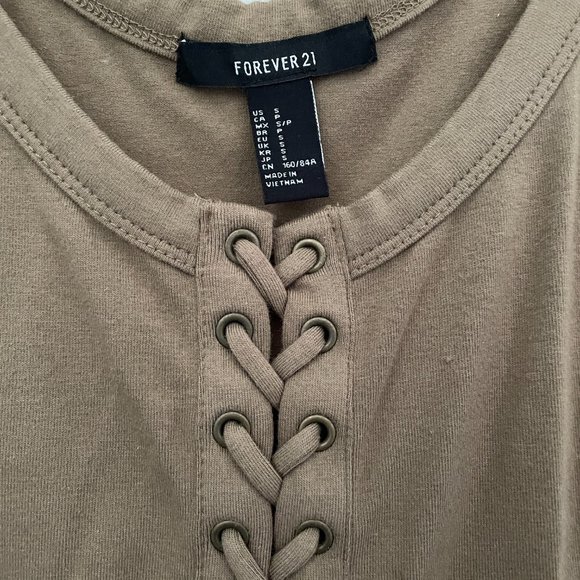 Forever 21 Bodycon Tank Top Dress With Lace Up Front - Picture 3 of 3